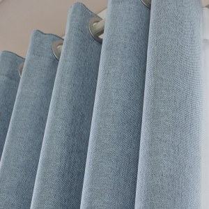 Elegant Plain Chenille Teal Blue Curtain 7