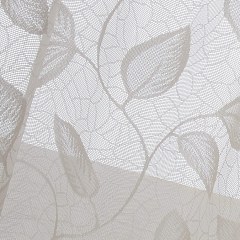 Sheer Curtain Block Leaf Cream Voile Curtain 1