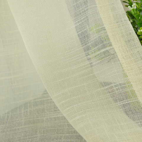 Touch of Sunshine White Heavy Semi Sheer Curtain