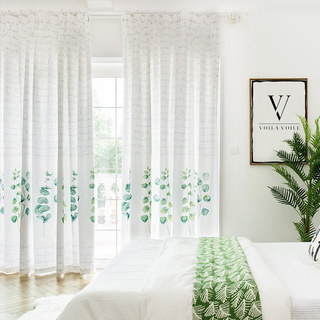 Lightweight Eucalyptus Green Leaf Curtain 3