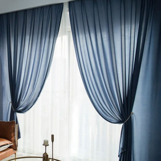 Hanging Navy Sheer Curtains in Your Home: Useful Advice