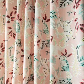 Cream Pink Floral Made To Measure Curtains