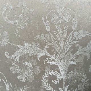 Silver Blossom Jacquard Cream Damask Curtain 4