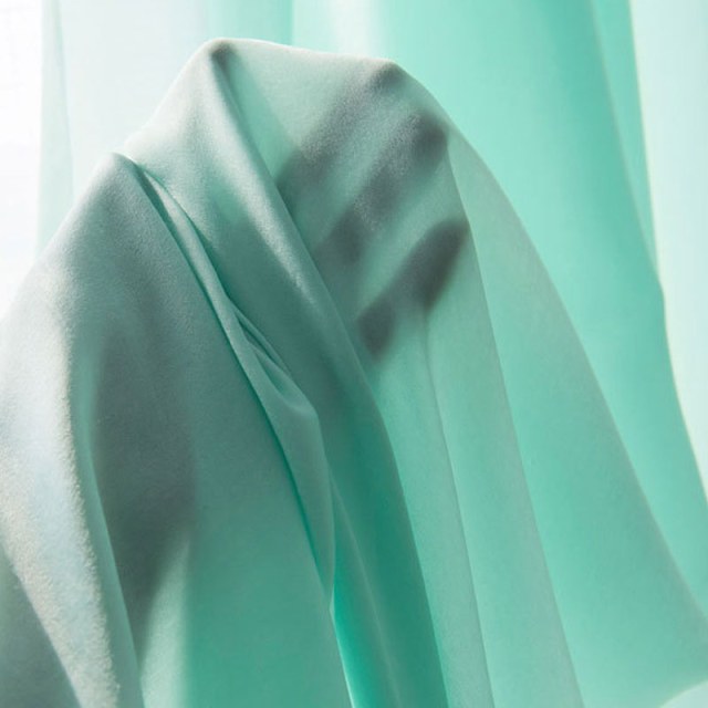 Satiny Touch Turquoise Green Voile Curtain 1