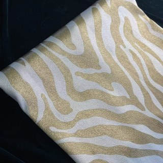 Savannah Jacquard Gold Zebra Print Curtain