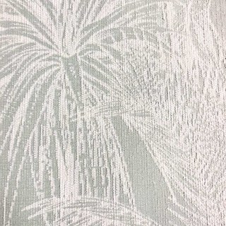 Leafy Lushness Tropical Leaves Duck Egg Pastel Green Chenille Blackout Curtains 3