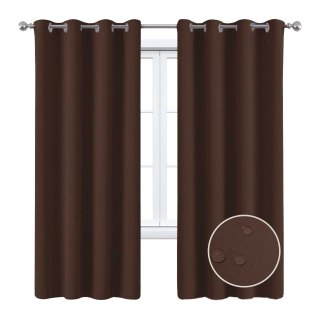 Malibu Waterproof Twill Dark Brown Outdoor Curtain 2