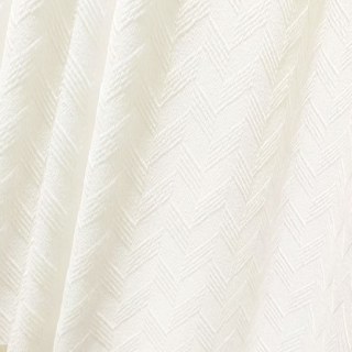 Chevron Mist Geometric Textured Ivory White Heavy Voile Curtain 2