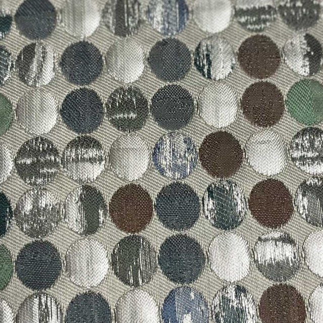 Cosmic Mosaic Multicolor Green Brown Silver Dotted Curtains 1