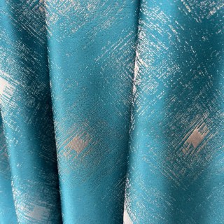 Crosshatch Charm Diamond Grid Teal Curtains 2