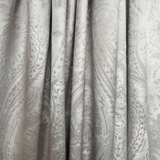 Royal Mirage Cream Taupe Damask Velvet Curtain 2