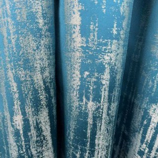 Rustic Rainfall Abstract Textured Glittery Teal Curtains 2