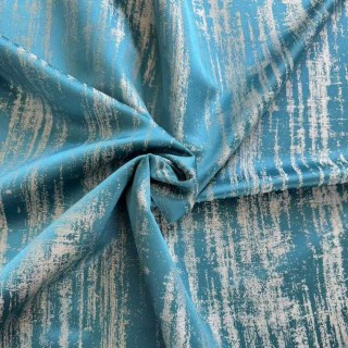 Rustic Rainfall Abstract Textured Glittery Teal Curtains 7