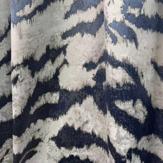 Tiger Stripes Navy Blue Animal Print Curtain 3
