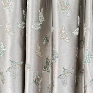 Butterfly Ballet Jacquard Cream Satiny Floral Curtain