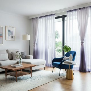 Candy Land Ombre Grey Voile Curtain 3