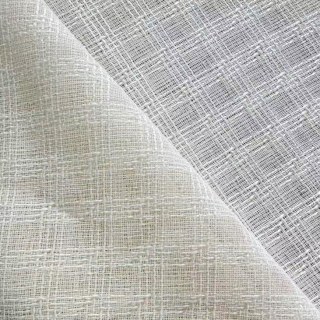 Ethereal Grid Cream Linen Style Voile Curtain 5