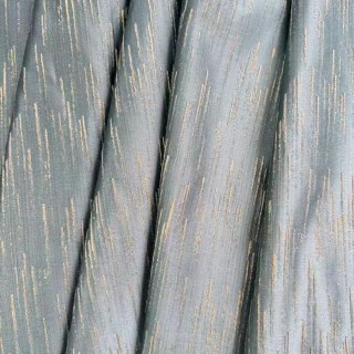 Gilded Stream Duck Egg Blue Curtain with Metallic Stripes