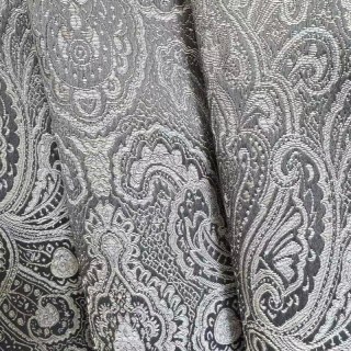 New Classics Damask Jacquard Dark Charcoal Grey Curtain 2