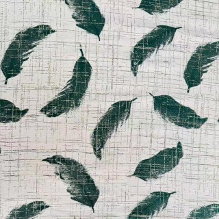 Plume & Pattern Abstract Green Feather Curtain 6