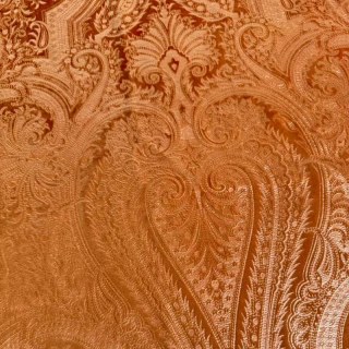 Royal Mirage Terracotta Burnt Orange Damask Velvet Curtain 5
