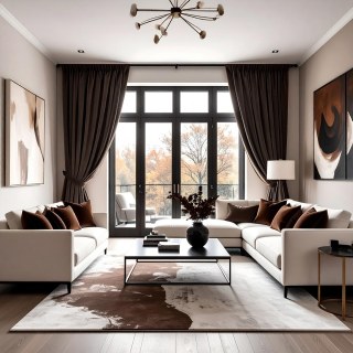 Lustrous Dark Brown Velvet Curtain 2