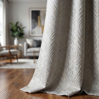 Diamond Life 3D Jacquard Gold Glittery Silver Grey Geometric Curtain