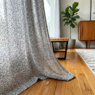 French Chic Black & White Heavy Voile Curtain 2