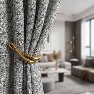 French Chic Black & White Heavy Voile Curtain