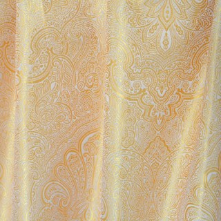 Opulent Floral Luxury Jacquard Satiny Gold Damask Curtain 2