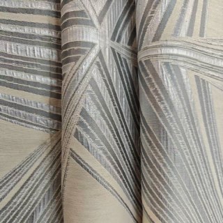 Prism Axis Art Deco Gray and Silver Geometric Curtains 4