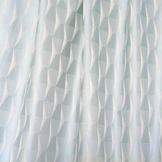 White Cap Hexagon Textured Duck Egg Blue Geometric Curtains 5