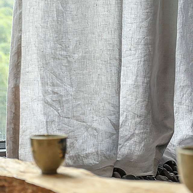 curtain with gathering tape  check out 100% stonewashed linen