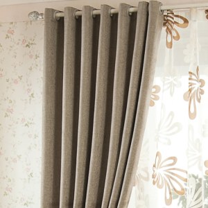 Elegant Plain Chenille Light Brown Curtain 1