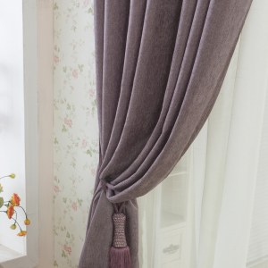 Elegant Plain Chenille Raisin Mauve Curtain 5