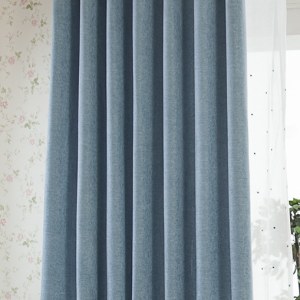 Elegant Plain Chenille Teal Blue Curtain 2