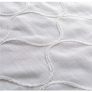 Wave Some Magic Embroidered Ivory White Arabesque Trellis Voile Curtain 6