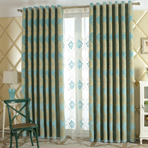 Luxury Custom Curtains Valance Roman Shade in Damask Print 2024 Woven Fabric