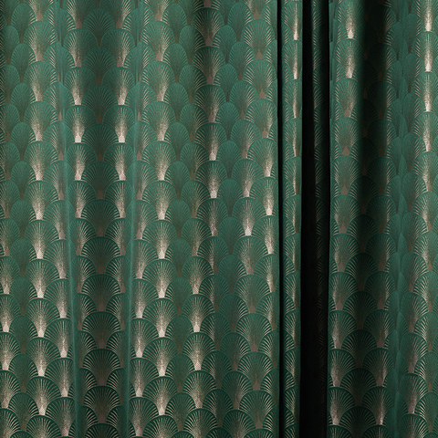 Dark green deals curtain fabric