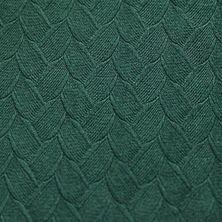 Scandinavian Basketweave Textured Dark Forest Green Velvet Blackout Curtains 4