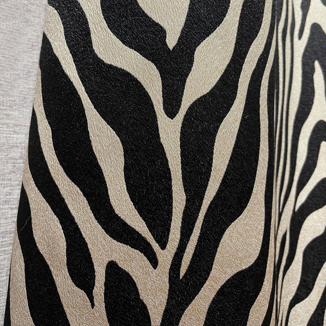 Zebra Wild Animal Print MCM Mid Mod Black and Linen White Art