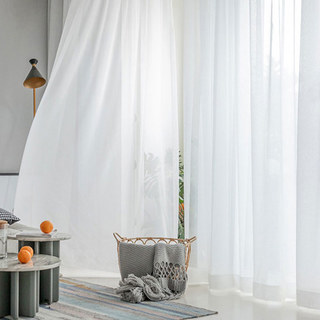 Soft Breeze Brilliant White Chiffon Sheer Voile Curtain 1
