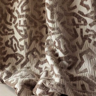 Winter's Embrace Mocha Brown Geometric Cashmere Wool Curtain