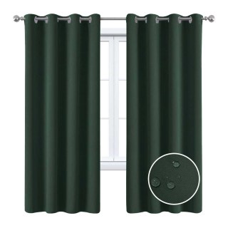 Malibu Waterproof Blackout Twill Dark Green Outdoor Curtain 4