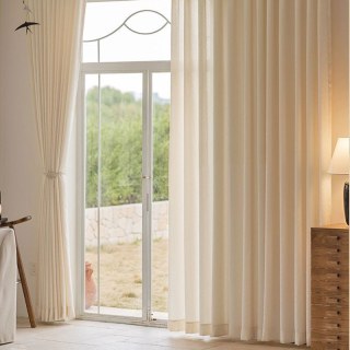 Chevron Mist Geometric Cream Heavy Voile Curtain 3