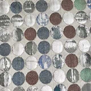 Cosmic Mosaic Multicolor Green Brown Silver Dotted Curtains 3