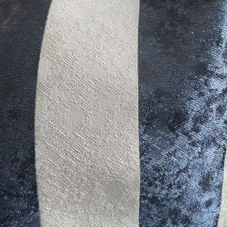 Leopard Lane Navy Blue Striped Animal Print Curtain 4