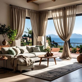 Provencal Pure Flax Linen Light Grey Heavy Semi Sheer Voile Curtain 3