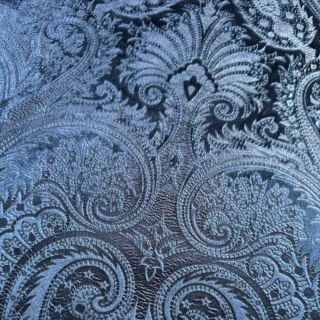 Royal Mirage Navy Blue Damask Velvet Curtain 5