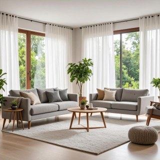 Smarties Brilliant White Soft Sheer Voile Curtain